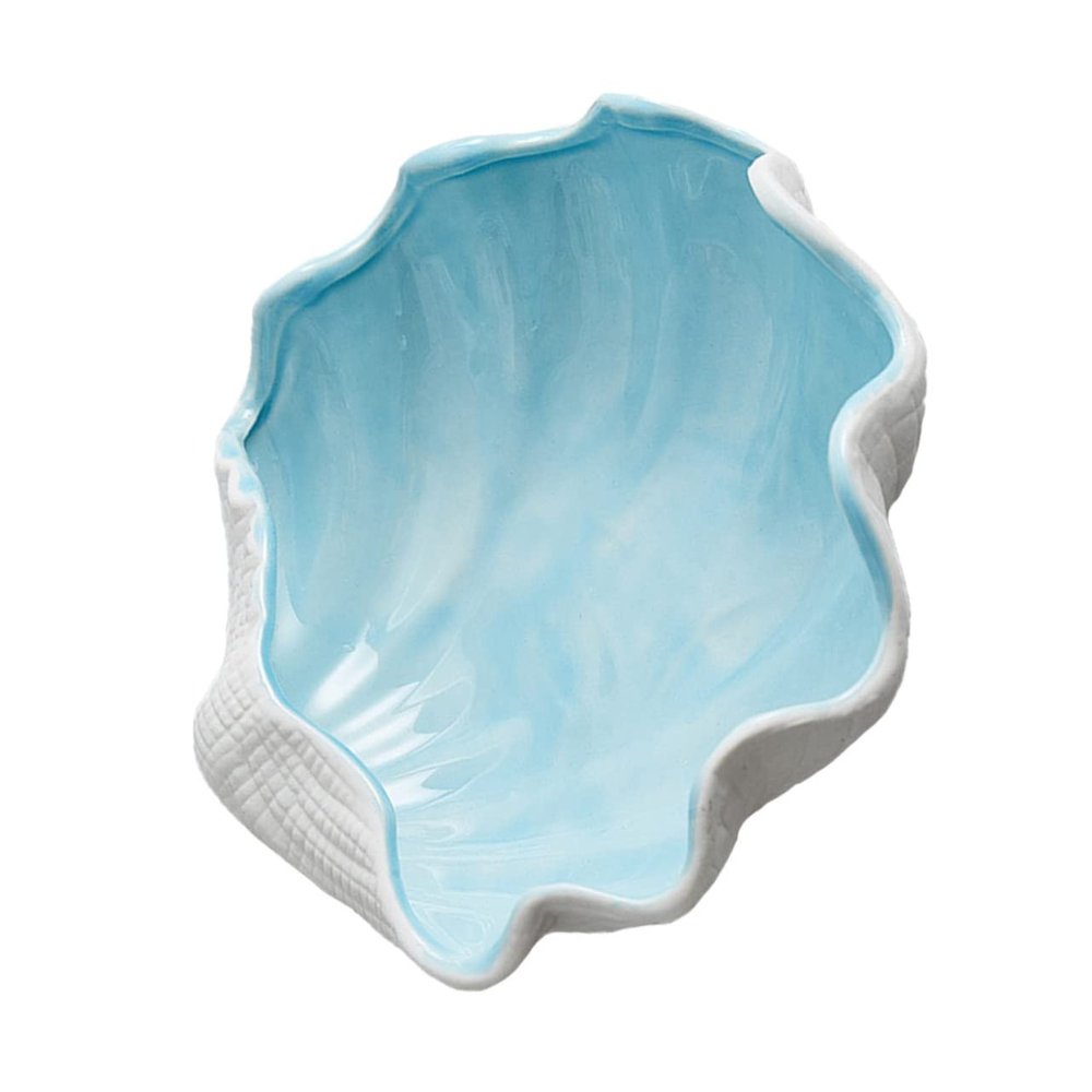 GALPADA Creative Ceramic Shell Jewelry Storage Tray for Rings and Necklaces Decorative Earring Display Organizer Home Decor Durable and Lightweight Design