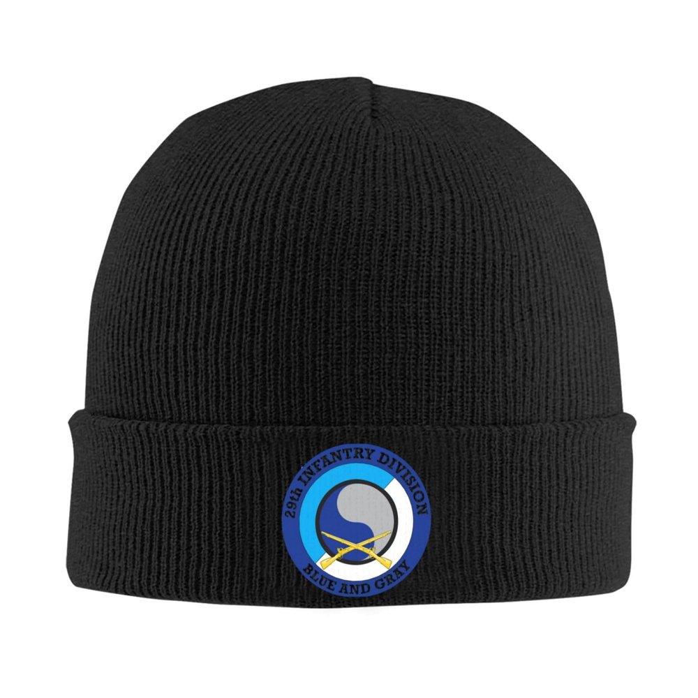 29th Infantry Division with Rifles Beanie for Men Women Winter Knit Hats Cuffed Skull Cap Ski Hat Black