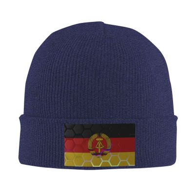 QIKLMMA Flag of East Germany Beanie for Men Women Winter Knit Hats Cuffed Skull Cap Ski Hat Navy Blue