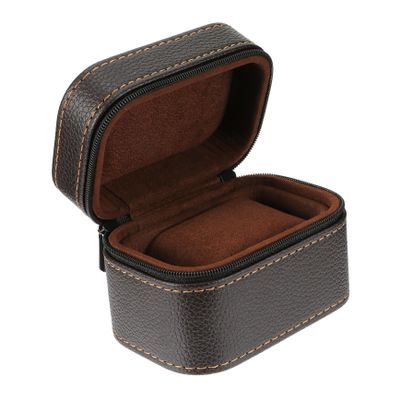1pc Shockproof Watch Box Anti-fall Stovetop Gooseneck Kettle Watch Holder Antenna Headband Man Watch Anti- Fall Watch Case Watch Travel Case Single Watch Case Leather Brown