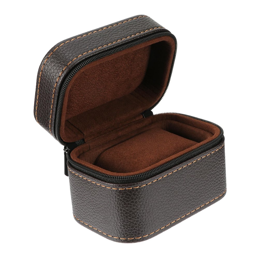 1pc Shockproof Watch Box Anti-fall Stovetop Gooseneck Kettle Watch Holder Antenna Headband Man Watch Anti- Fall Watch Case Watch Travel Case Single Watch Case Leather Brown