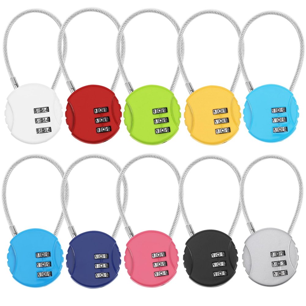 jojofuny 10pcs Travel Locks Steel Rope Luggage Locks Combination Code TSA Compliant and Stylish for Suitcase Backpack and Cabinet