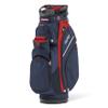 Bag Boy Chiller Pro Golf Cart Bag, 14 Way Top with Full Length Individual Dividers, Rubberized Putter Well, Removable Cooler, 9 Zippered Pockets, Navy/Red/White