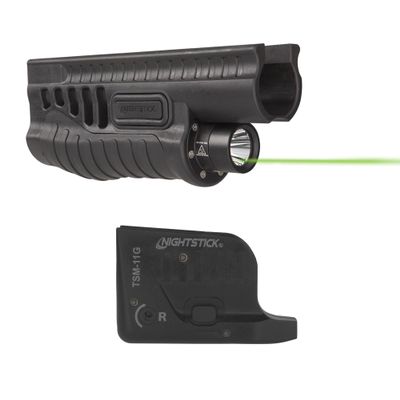 Nightstick SFL-11GL Shotgun Forend Light with Green Laser + Nightstick TSM-11G 150- Lumen Rechargeable Tactical Light w/Green Laser Sight