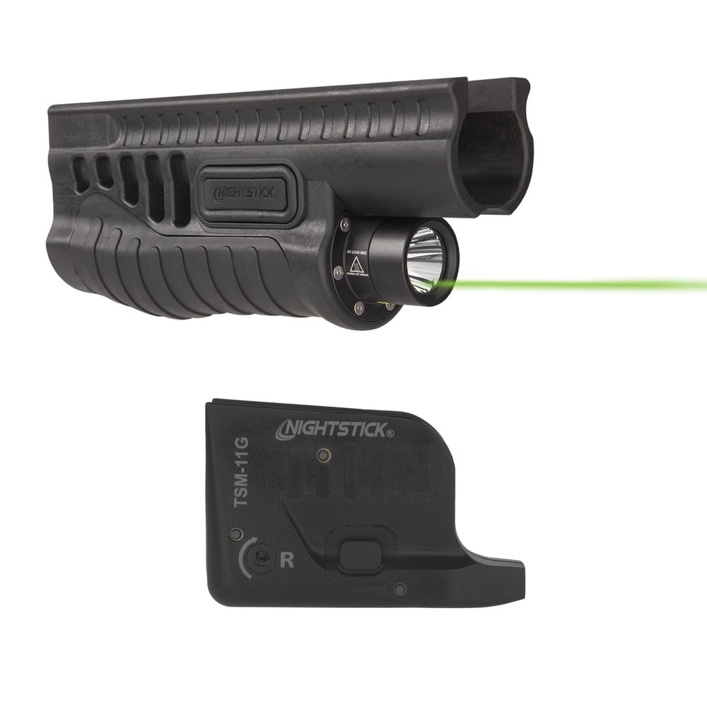 Nightstick SFL-11GL Shotgun Forend Light with Green Laser + Nightstick TSM-11G 150- Lumen Rechargeable Tactical Light w/Green Laser Sight
