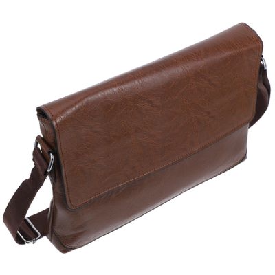 ARTIBETTER Pu Leather Crossbody Bag for Men Multifunction Shoulder Bag with Stylish Design for Everyday Use Light Brown Color for Casual Outings and Travel