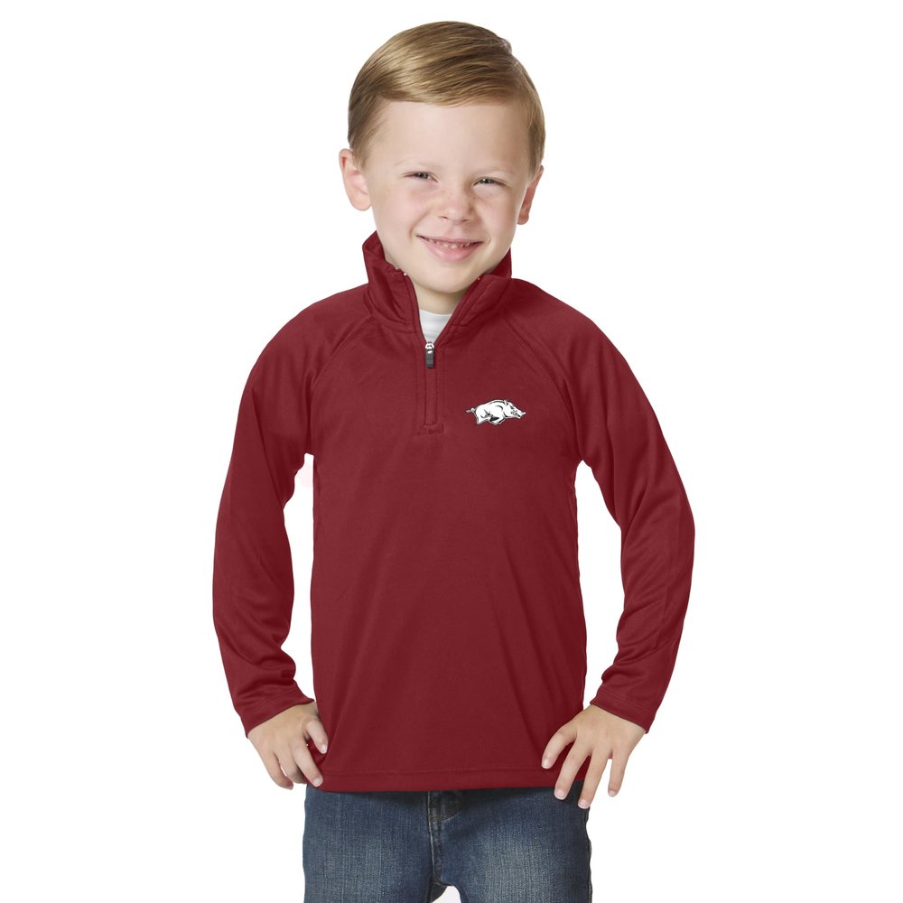 Little King NCAA Toddler Boys 1/4 Zip Pullover Wind Shirt-Arkansas-Cardinal-2T Team Color