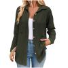 Akklian Womens Fall Fashion Shacket Lightweight Shirt Jacket Button Down Casual Blouse Long Sleeve Loose Fit Tops with Pocket view 1