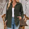 Akklian Womens Fall Fashion Shacket Lightweight Shirt Jacket Button Down Casual Blouse Long Sleeve Loose Fit Tops with Pocket view 2