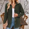 Akklian Womens Fall Fashion Shacket Lightweight Shirt Jacket Button Down Casual Blouse Long Sleeve Loose Fit Tops with Pocket view 3