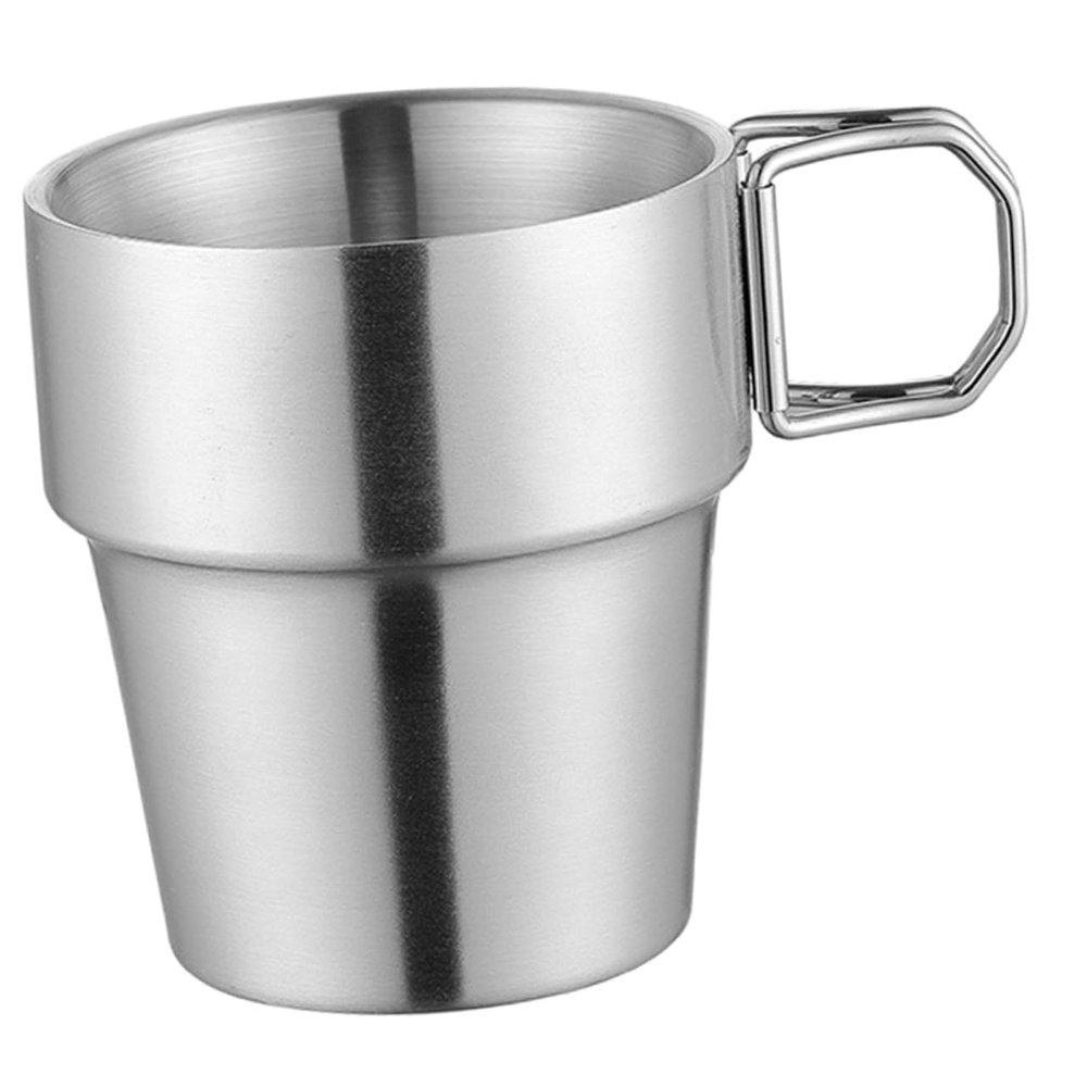WOONEKY Stainless Steel Folding Camping Mug Lightweight Portable Travel Cup for Hiking Outdoor Activities Durable Insulated Design for Hot Cold Beverages