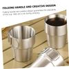 WOONEKY Stainless Steel Folding Camping Mug Lightweight Portable Travel Cup for Hiking Outdoor Activities Durable Insulated Design for Hot Cold Beverages view 2