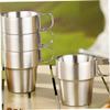 WOONEKY Stainless Steel Folding Camping Mug Lightweight Portable Travel Cup for Hiking Outdoor Activities Durable Insulated Design for Hot Cold Beverages view 3