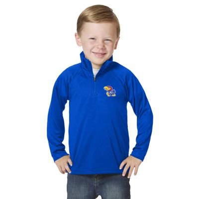 Little King NCAA Toddler Boys 1/4 Zip Pullover Wind Shirt-Kansas-Royal-2T Team Color