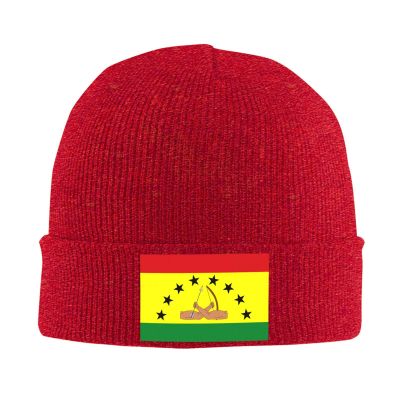 Bandera de la Comarca Guna Yala Beanie for Men Women Winter Knit Hats Cuffed Skull Cap Ski Hat Red
