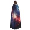 YKJJFVZ Galaxy Cloudc Print Rogue Cosplay Adult Halloween Witch Hooded Cloak Cape Unisex Costume For Horror Parties Masquerade view 4