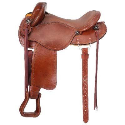 AD Saddlery Handmade Comfort Trail Without Horn Leather Endurance Hornless Equestrian Horse Saddle for Horseback Riding Size 14" to 18" inch Seat Available END08 (14.5)