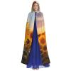 YKJJFVZ Beautiful Sunflower3 Print Rogue Cosplay Adult Halloween Witch Hooded Cloak Cape Unisex Costume For Horror Parties Masquerade view 2