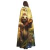 YKJJFVZ Sloth Music Print Rogue Cosplay Adult Halloween Witch Hooded Cloak Cape Unisex Costume For Horror Parties Masquerade view 4