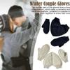 XESUIOVT Funny Holding Hands Gloves, Couples Warm Gloves 2 Person Mittens,Winter Knitted Warm Gloves with Hand Holding Design (Red,One Size) view 2