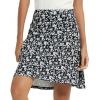 NOOYME 20" Skorts for Women Athletic Modest with Pockets Knee Length Tennis Golf Skirts (M,Black-White Floral) view 1