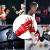Boxing Training Gloves - Grappling & Sparring Training Gloves, Shock Absorbing Injury Protection Gloves | Adjustable Half Finger Gloves Wrist Wraps Support for Kickboxing Cage Fighting Punching Bag view 4