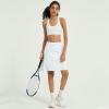 NOOYME 20" Skorts for Women Athletic Modest with Pockets Knee Length Tennis Golf Skirts (Large,White) view 4