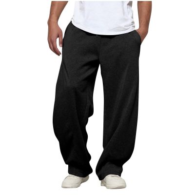 Baggy Sweatpants for Men, Casual Open Bottom Sweat Pants for Men with Pockets, Loose Fit Fleece Sweatpants, Straight Leg Lounge Pants, Athletic Pants Sweats Trousers