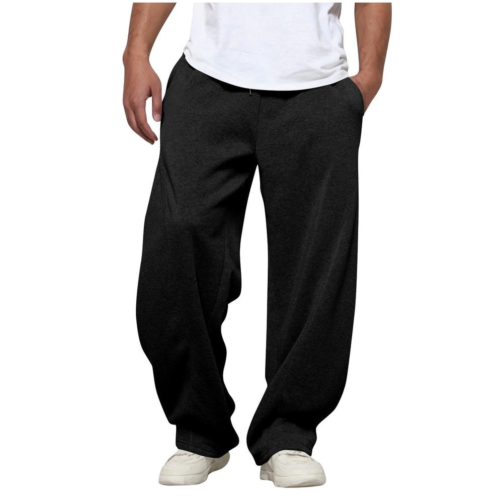 Baggy Sweatpants for Men, Casual Open Bottom Sweat Pants for Men with Pockets, Loose Fit Fleece Sweatpants, Straight Leg Lounge Pants, Athletic Pants Sweats Trousers