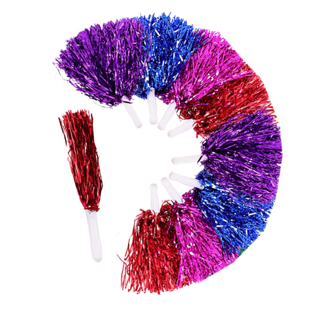 WOONEKY 9pcs Cheer Pompoms for Sports Events Cheering Props with Use Handles for Dance Teams and Competitions