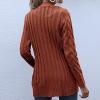 Rkwins Cardigan Sweaters for Women Plus Size Button Down Sweater Mid Length Knit Sweater V Neck Knit Cardigan with Pockets Red view 3