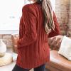 Rkwins Cardigan Sweaters for Women Plus Size Button Down Sweater Mid Length Knit Sweater V Neck Knit Cardigan with Pockets Red view 4