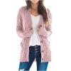 Rkwins Cardigan Sweaters for Women Plus Size Button Down Sweater Mid Length Knit Sweater V Neck Knit Cardigan with Pockets Pink view 1