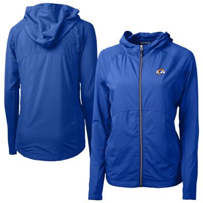 Cutter & Buck Women's Blue Los Angeles Rams Primary Adapt Eco Knit Hybrid Recycled Full-Zip Jacket