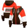 WEAR by Erin Andrews Women's Brown Cleveland Browns Color Block Full-Zip Windbreaker Jacket view 1