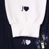 GODMERCH Custom Embroidered Heart Hoodie - Personalized Initial On Sleeve - Matching Valentines Day & Christmas - White Size L view 3