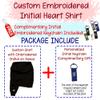 GODMERCH Custom Embroidered Heart Hoodie - Personalized Initial On Sleeve - Matching Valentines Day & Christmas - White Size L view 4