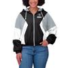WEAR by Erin Andrews Women's Black/Gray Las Vegas Raiders Plus Size Color Block Full-Zip Windbreaker Jacket view 4