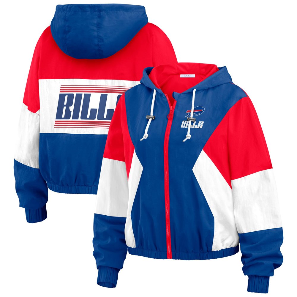 WEAR by Erin Andrews Women's Royal Buffalo Bills Color Block Full-Zip Windbreaker Jacket