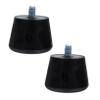 WOONEKY 1set Replaceable Roller Skates Toe Stops Wear-Resistant Brakes for Double Row Skating Easy to Install Brake Accessory Includes Black Stoppers Screws Tool view 1