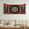 Yirinatek Sisal Dart Board Cabinet Sets, Decorative Dart Boards for Adults [6*Steel Darts] - Wooden Dartboard Cabinet with Integrated Scoreboard for Family Game Rooms [Apricot] view 3