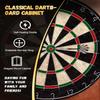 Yirinatek Sisal Dart Board Cabinet Sets, Decorative Dart Boards for Adults [6*Steel Darts] - Wooden Dartboard Cabinet with Integrated Scoreboard for Family Game Rooms [Apricot] view 4