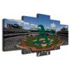 Baseball Poster Baseball Stadium Badge Canvas Wall Art Print Home Office Decor 5 Pieces Large Frame Painting Hangable (A,100x175cm-Framed-5pcs) view 1