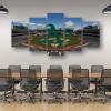 Baseball Poster Baseball Stadium Badge Canvas Wall Art Print Home Office Decor 5 Pieces Large Frame Painting Hangable (A,100x175cm-Framed-5pcs) view 4