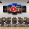 Baseball Poster Baseball Stadium Badge Canvas Wall Art Print Home Office Decor 5 Pieces Large Frame Painting Hangable (L,80x150-Framed-5pcs) view 4