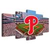 Baseball Poster Baseball Stadium Badge Canvas Wall Art Print Home Office Decor 5 Pieces Large Frame Painting Hangable (AH,100x175cm-Framed-5pcs) view 1