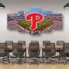 Baseball Poster Baseball Stadium Badge Canvas Wall Art Print Home Office Decor 5 Pieces Large Frame Painting Hangable (AH,100x175cm-Framed-5pcs) view 4