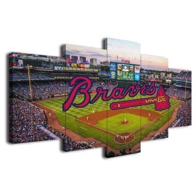 Baseball Poster Baseball Stadium Badge Canvas Wall Art Print Home Office Decor 5 Pieces Large Frame Painting Hangable (J,80x150-Framed-5pcs)