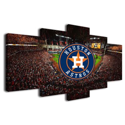 Baseball Poster Baseball Stadium Badge Canvas Wall Art Print Home Office Decor 5 Pieces Large Frame Painting Hangable (X,100x175cm-Framed-5pcs)