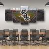 Baseball Poster Baseball Stadium Badge Canvas Wall Art Print Home Office Decor 5 Pieces Large Frame Painting Hangable (M,80x150-Framed-5pcs) view 4